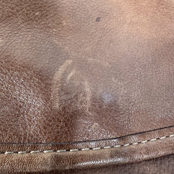 Fossil Brown Leather Saddle Crossbody Messenger Flap Bag - Picture 10 of 12